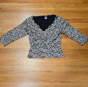 Hanky Panky Black and White Cropped Blouse